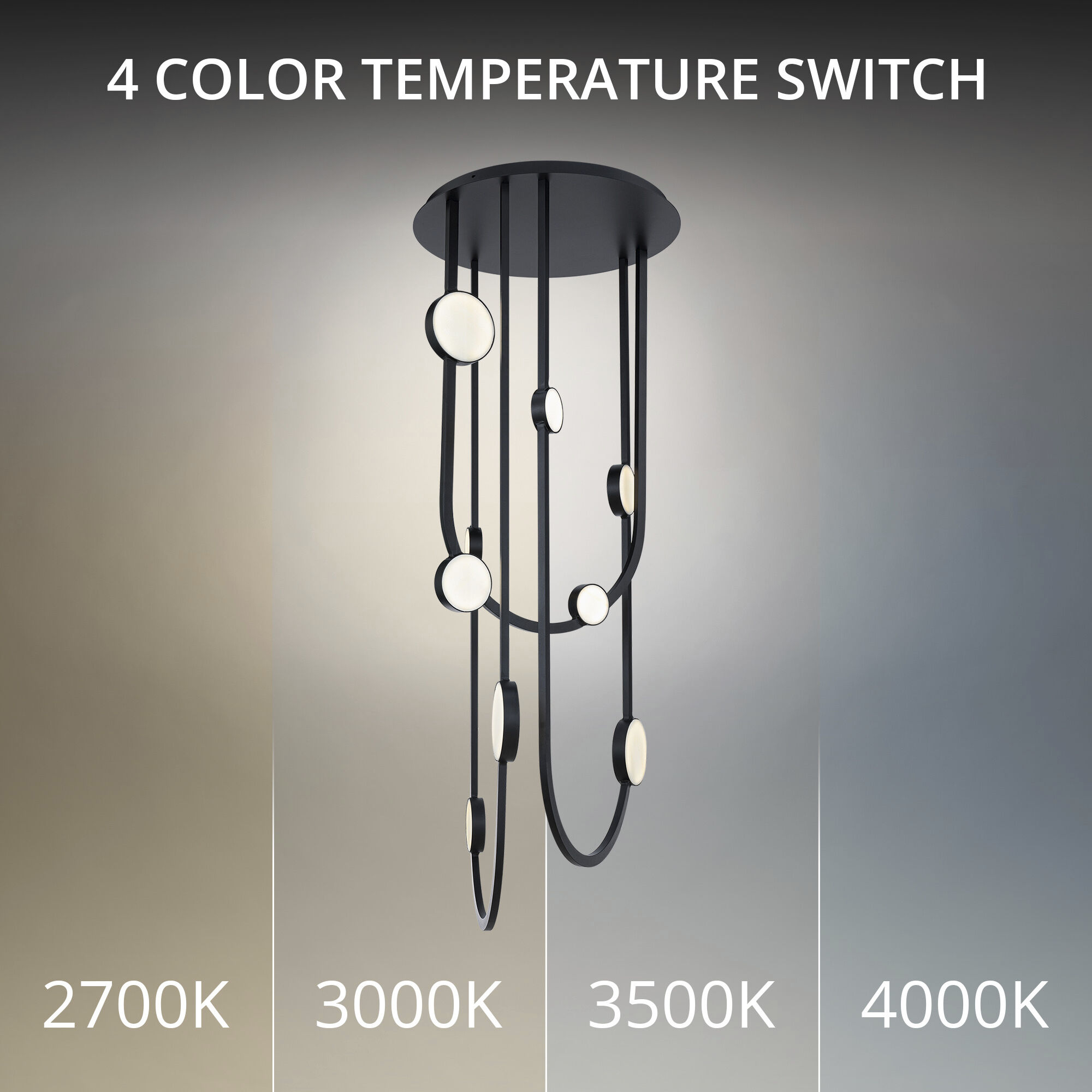 Tableau LED 20.5 inch Black Indoor Ceiling Lighting in 3500K