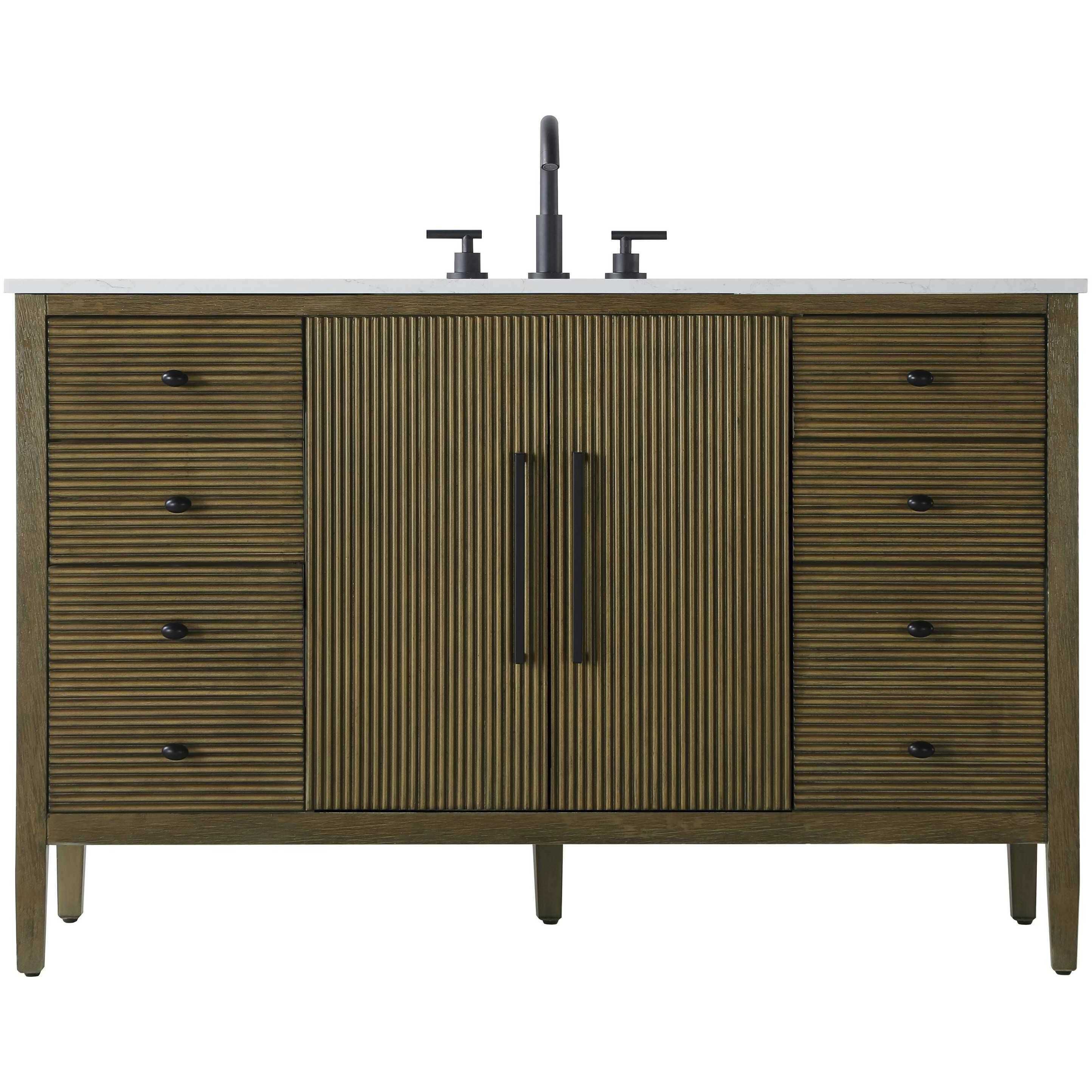 Blakely 54 X 34 inch Hazel Oak Bathroom Vanity Cabinet