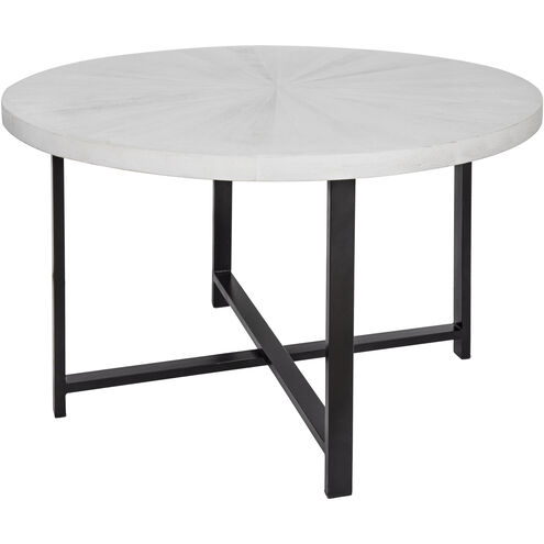 Anita 47.2 inch White Wash/Black Dining Table