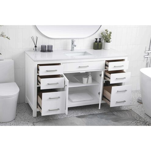 Lewis 60 X 22 X 34 inch White Vanity Sink Set