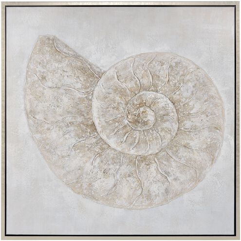 Coastal II Beige with Off White and Champagne Gold Framed Wall Art