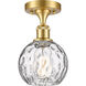 Ballston Athens Water Glass 1 Light 6 inch Satin Gold Semi-Flush Mount Ceiling Light