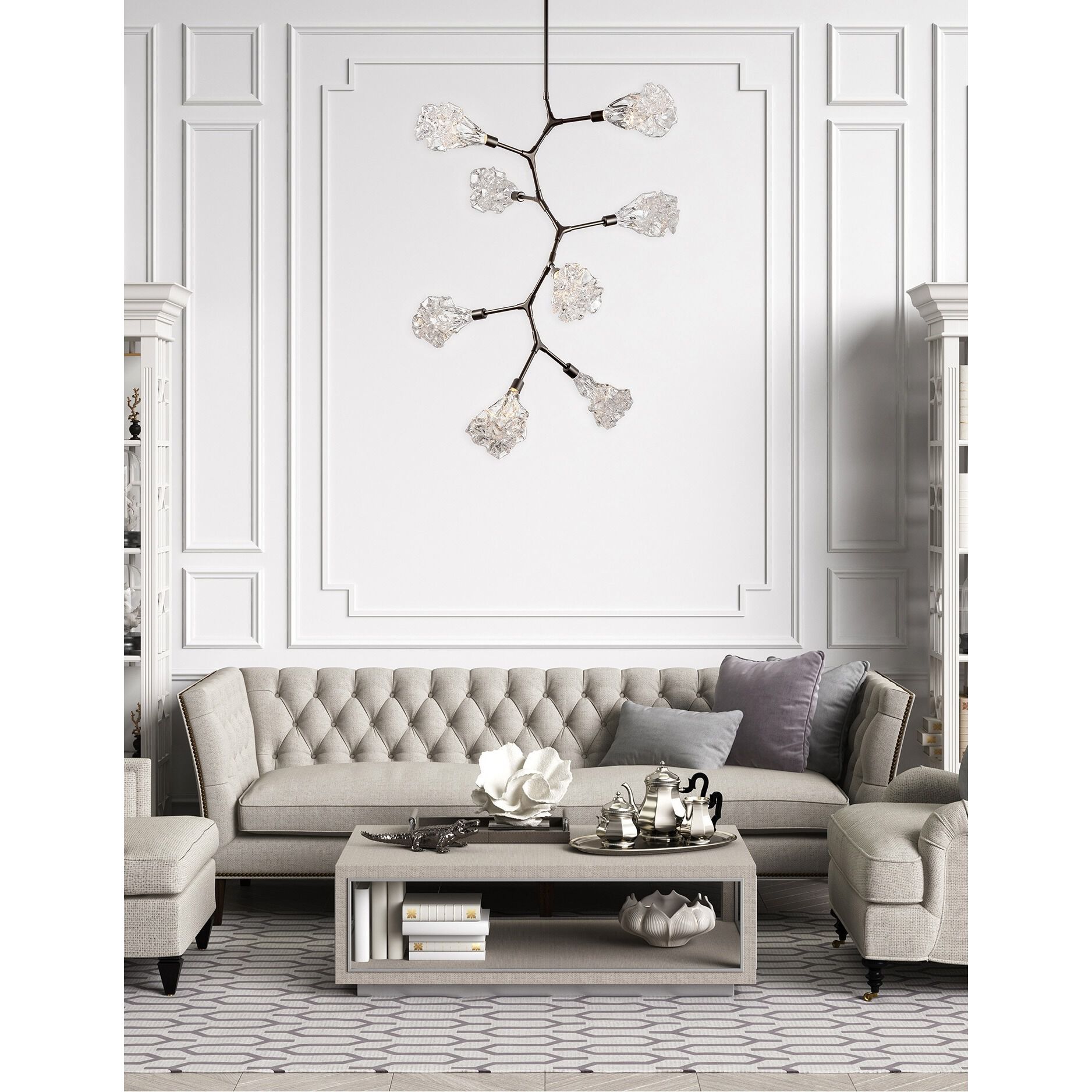 Blossom LED 31.8 inch Novel Brass Chandelier Ceiling Light in 2700K LED, Modern Vine