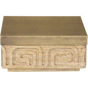 Maze 9 X 9 inch Natural and Aged Brass Box, Small
