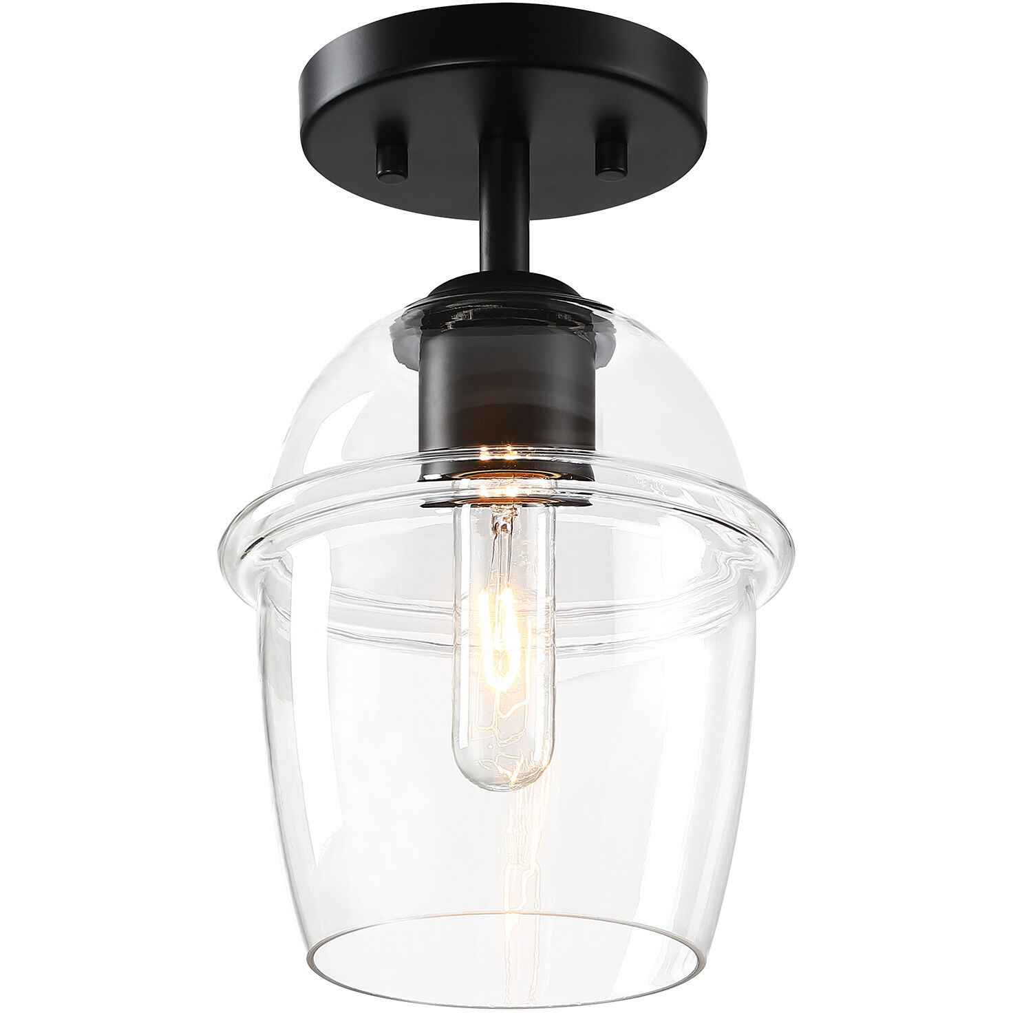 Summer Jazz 1 Light 7 inch Matte Black Semi Flush Mount Ceiling Light