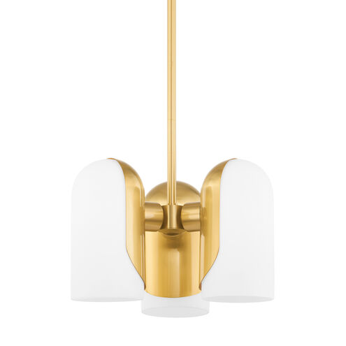 Mabel 3 Light 15 inch Aged Brass Pendant Ceiling Light