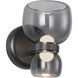 Sutton 5.38 inch Urban Bronze and Smoked Glass Bath Vanity Light Wall Light