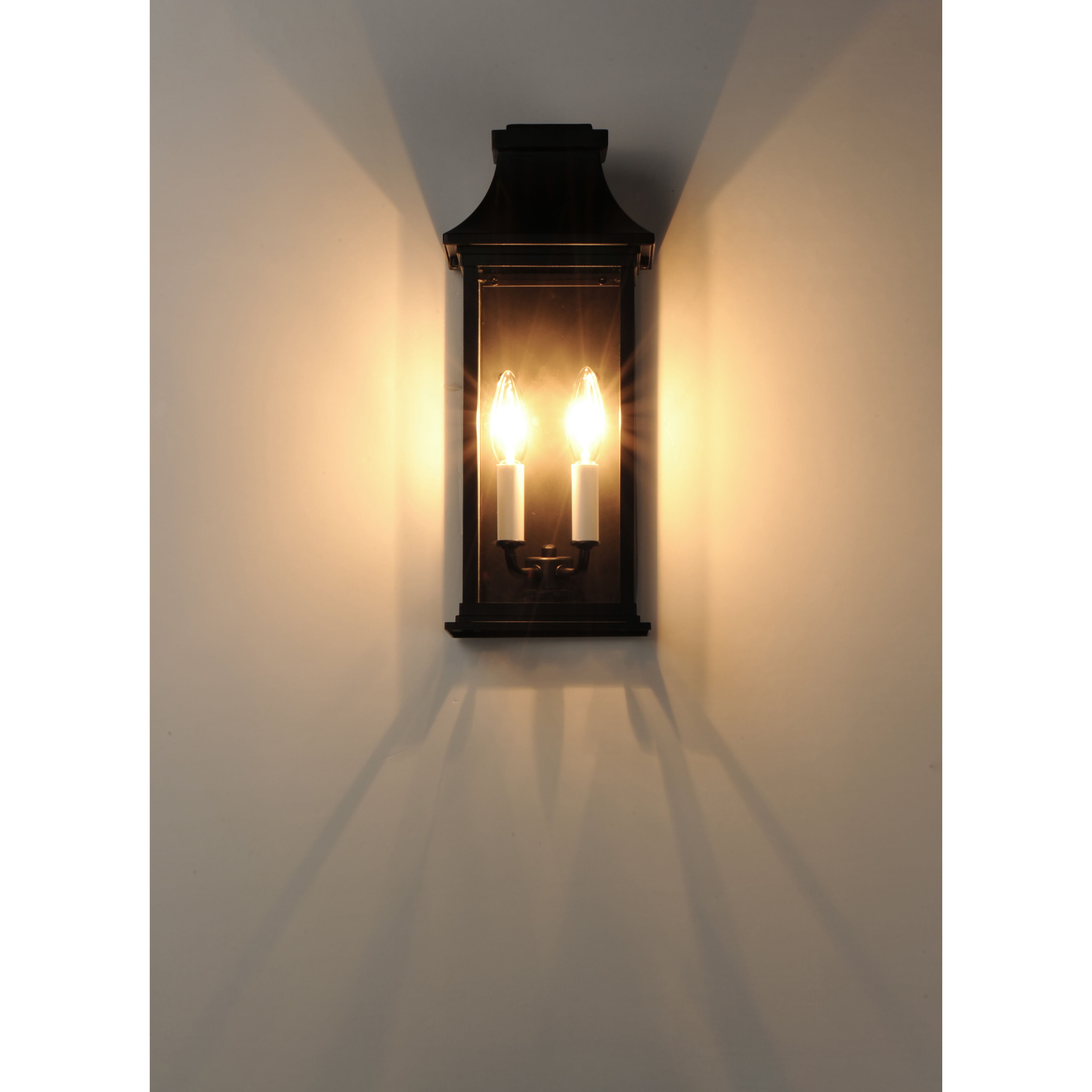 Vicksburg 2 Light 16.25 inch Black Outdoor Wall Mount