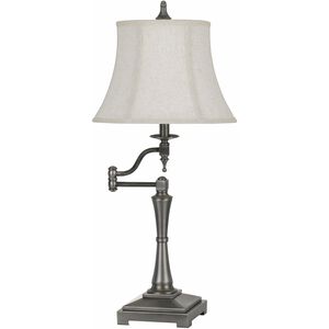 Madison 31 inch 150 watt Antiqued Silver Swing Arm Table Lamp Portable Light