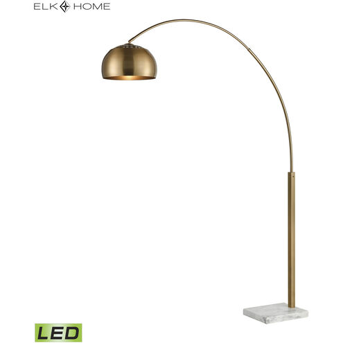 Solar Flair 77 inch 9.00 watt Aged Brass with White Floor Lamp Portable Light