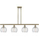 Ballston Deco Swirl 4 Light 48 inch Antique Brass Island Light Ceiling Light, Ballston