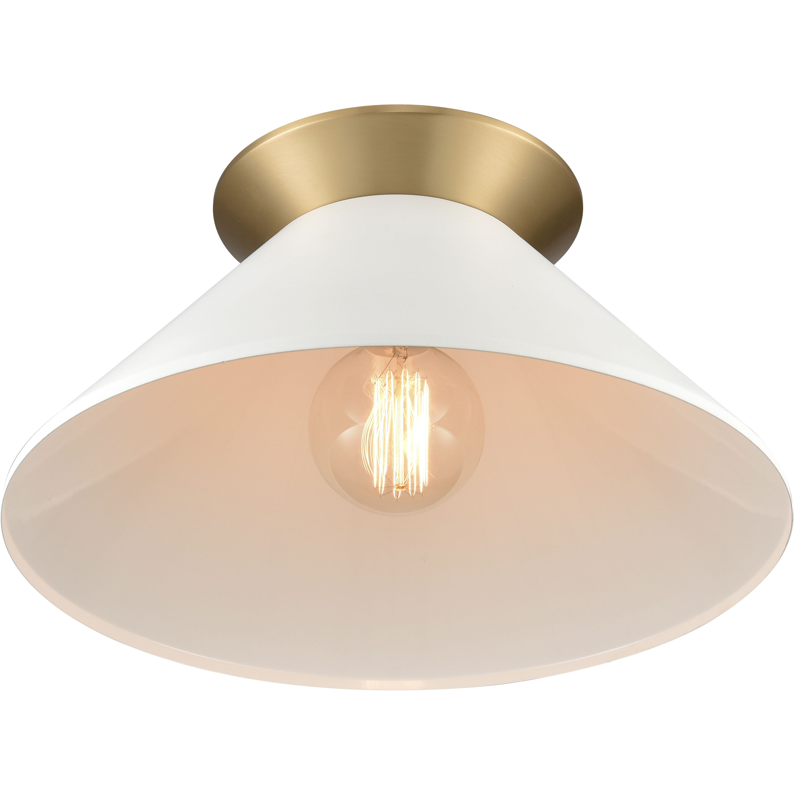 Cavendish 1 Light 16 inch Brushed Gold Semi Flush Mount Ceiling Light
