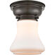 Aditi Bellmont 1 Light 6 inch Oil Rubbed Bronze Flush Mount Ceiling Light in Matte White Glass, Aditi