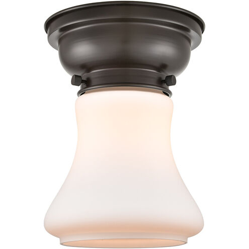Aditi Bellmont 1 Light 6 inch Oil Rubbed Bronze Flush Mount Ceiling Light in Matte White Glass, Aditi