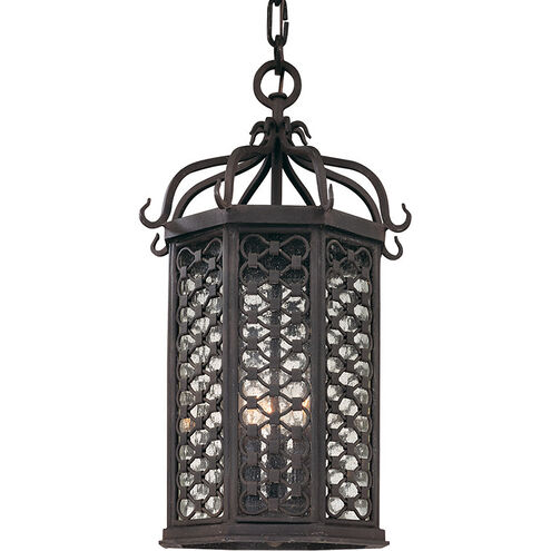 Los Olivos 3 Light 11.75 inch Textured Iron Outdoor Lantern