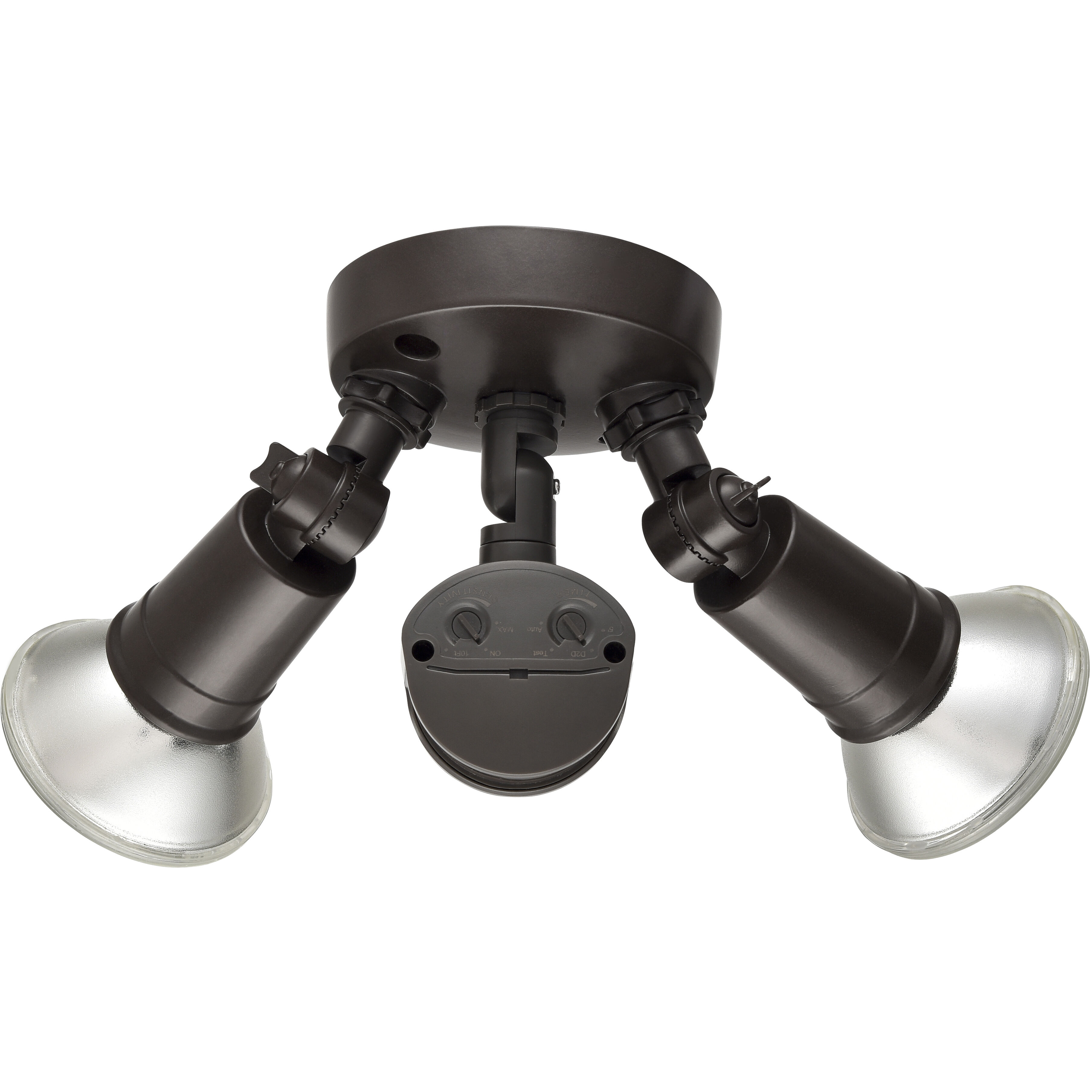 Twin Head Basic 2 Light 4.75 inch Powder Coated Bronze Outdoor Security Flood Light