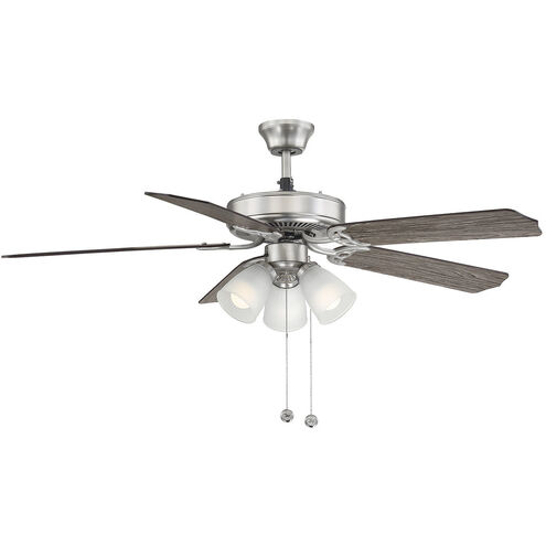 Transitional 52 inch Brushed Nickel with Walnut and Chestnut Blades Ceiling Fan