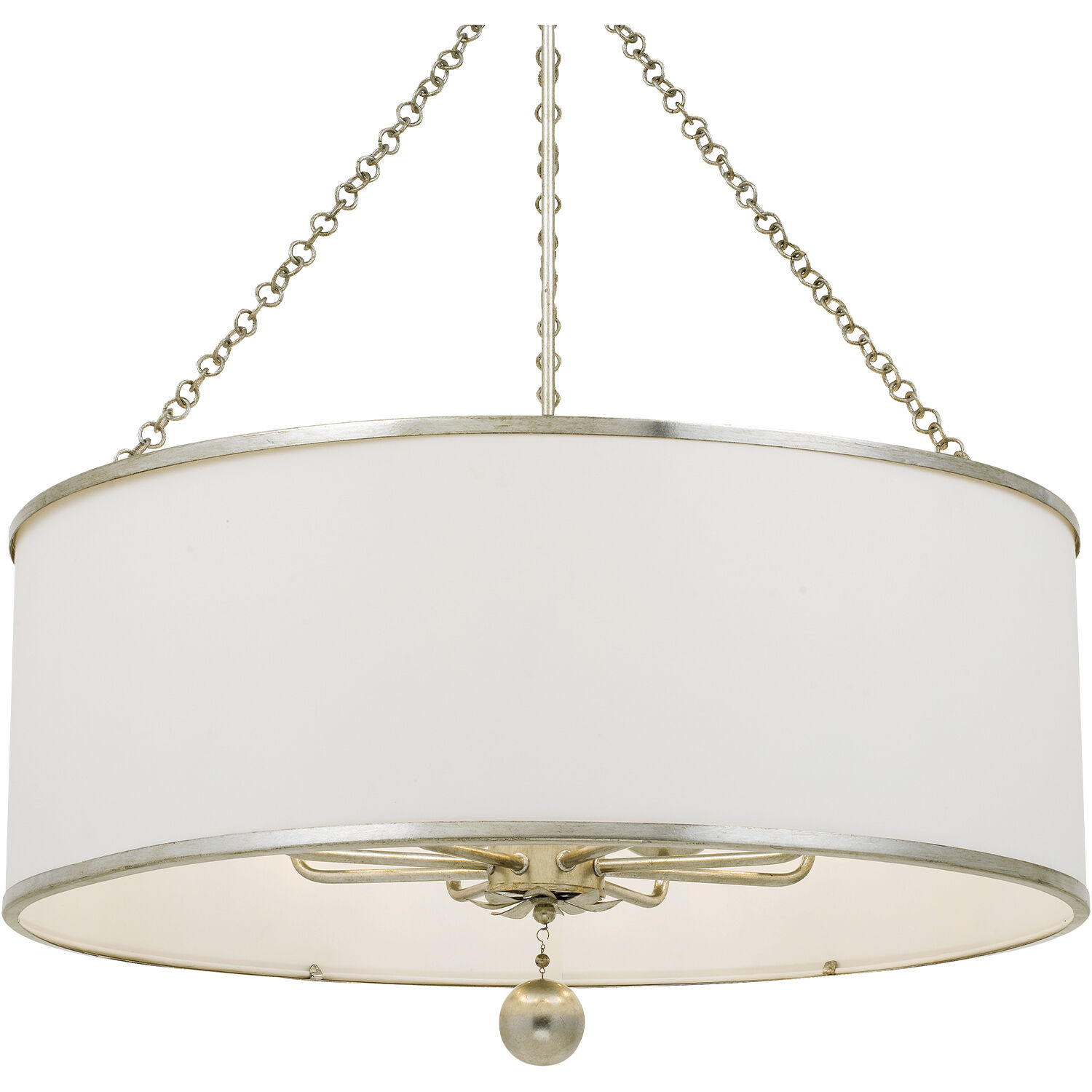 Broche 8 Light 29 inch Antique Silver Chandelier Ceiling Light