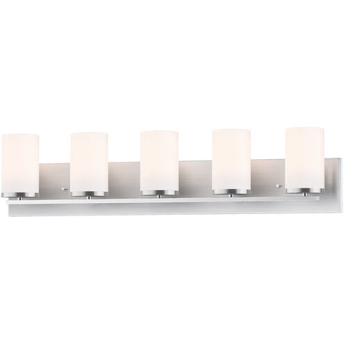 Lateral 5 Light 36 inch Satin Nickel Bath Vanity Wall Light