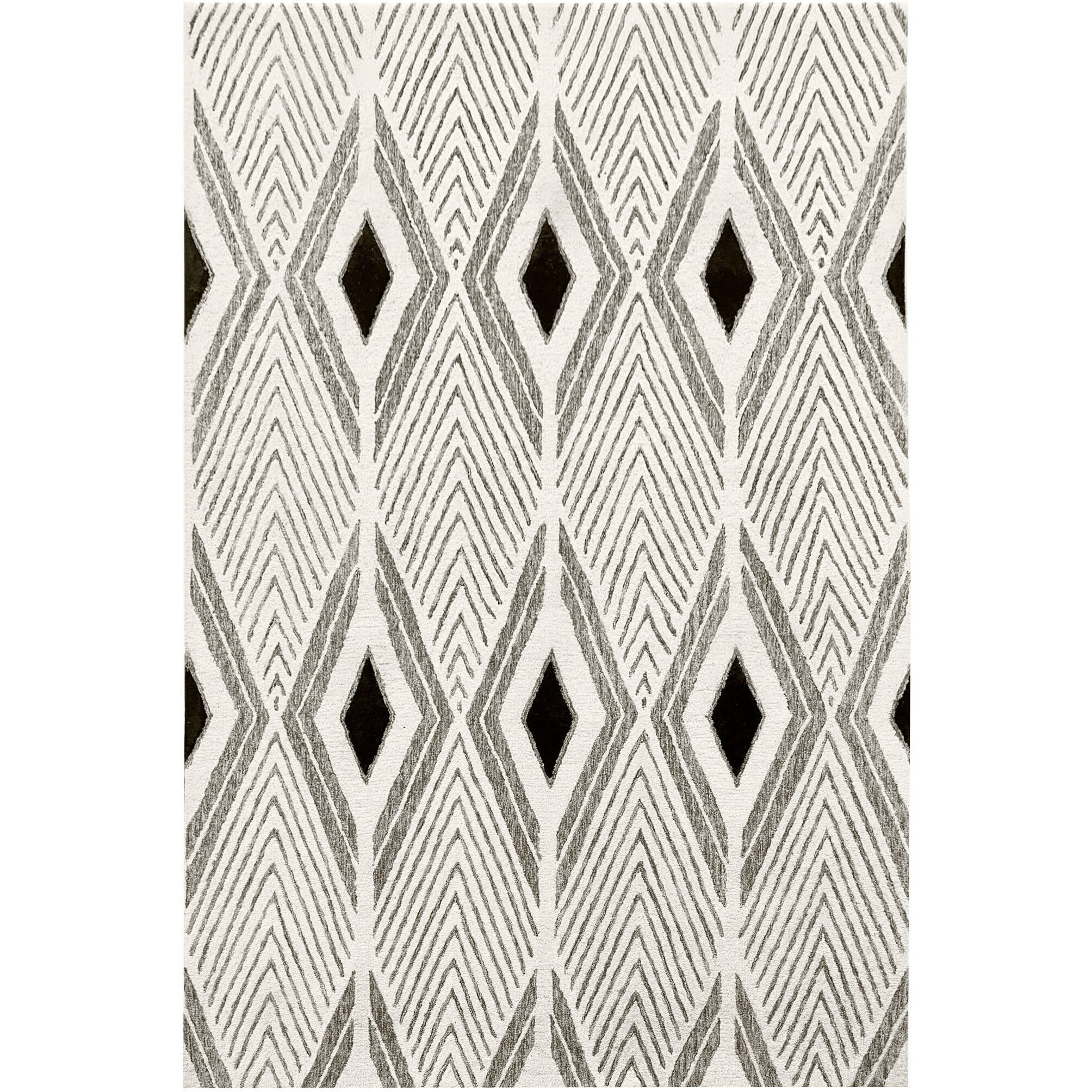 Vani 114 X 79 inch Black/White Rug in 6 x 9