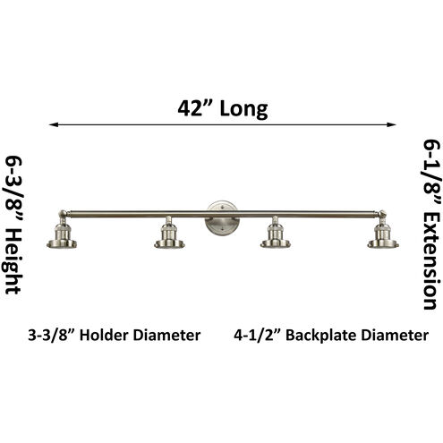 Franklin Restoration Stanton 4 Light 44 inch Polished Chrome Bath Vanity Light Wall Light, Franklin Restoration