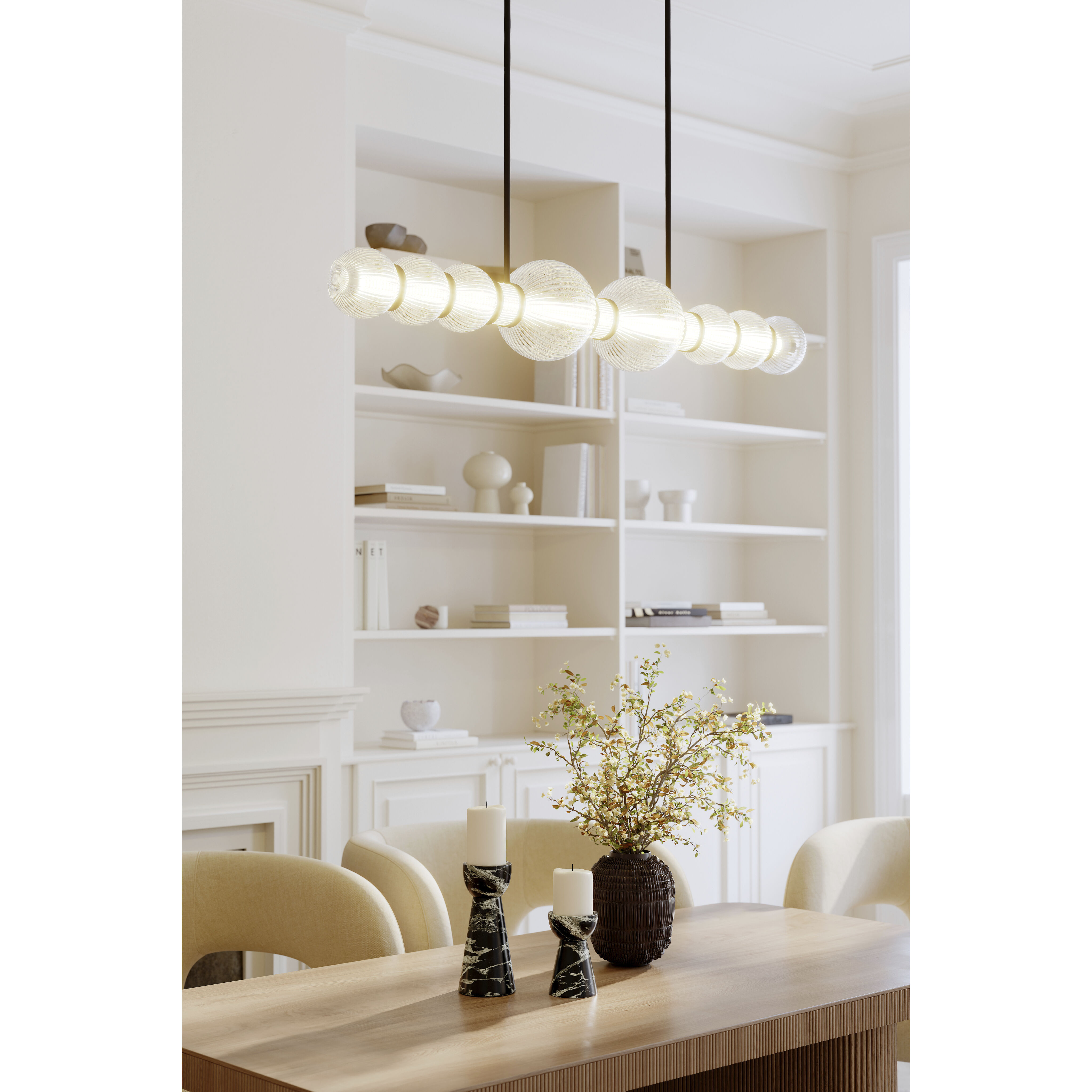Cordel LED 50.25 inch Dark Matte Black Linear Chandelier Ceiling Light