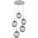 Aster LED LED Classic Silver Chandelier Ceiling Light, Round Multi-Pendant
