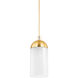 Emory 1 Light 7.75 inch Aged Brass Pendant Ceiling Light