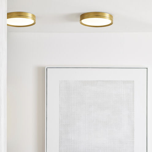 Sean Lavin Finch LED 12 inch Plated Brass Flush Mount Ceiling Light in LED 90 CRI 3000K, Integrated LED