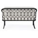 Southport Iron Upholstered Outdoor Loveseat in Black