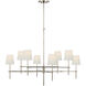 Thomas O'Brien Bryant LED 48 inch Antique Nickel Two Tier Chandelier Ceiling Light, Extra Large