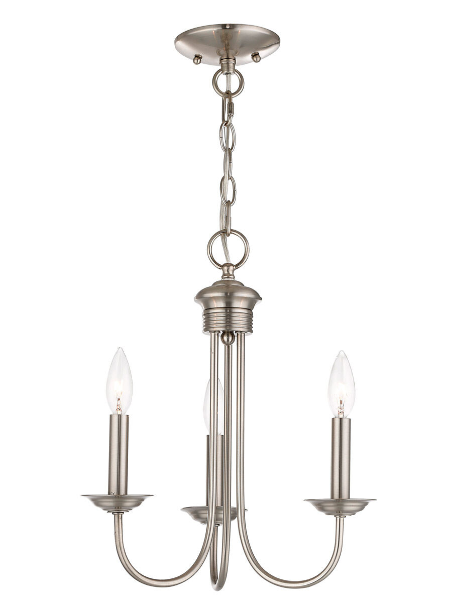 Estate 3 Light 14 inch Brushed Nickel Mini Chandelier Ceiling Light