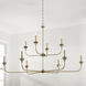 Presley 10 Light 56 inch Aged Brass Chandelier Ceiling Light