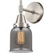 Caden 1 Light 5 inch Satin Nickel Sconce Wall Light in Plated Smoke Glass