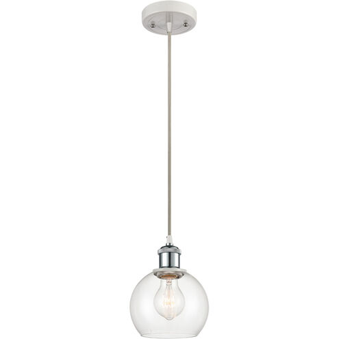 Ballston Athens 1 Light 6 inch White and Polished Chrome Mini Pendant Ceiling Light in Clear Glass