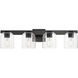 Scoop 4 Light 29.5 inch Black Bath Vanity Wall Light in Clear