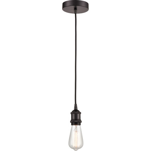 Franklin Restoration Edison 1 Light 3 inch Oil Rubbed Bronze Mini Pendant Ceiling Light, Franklin Restoration