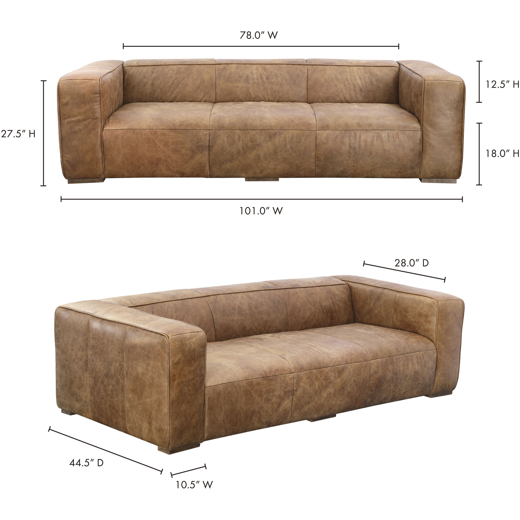 Bolton Brown Sofa in Cappuccino
