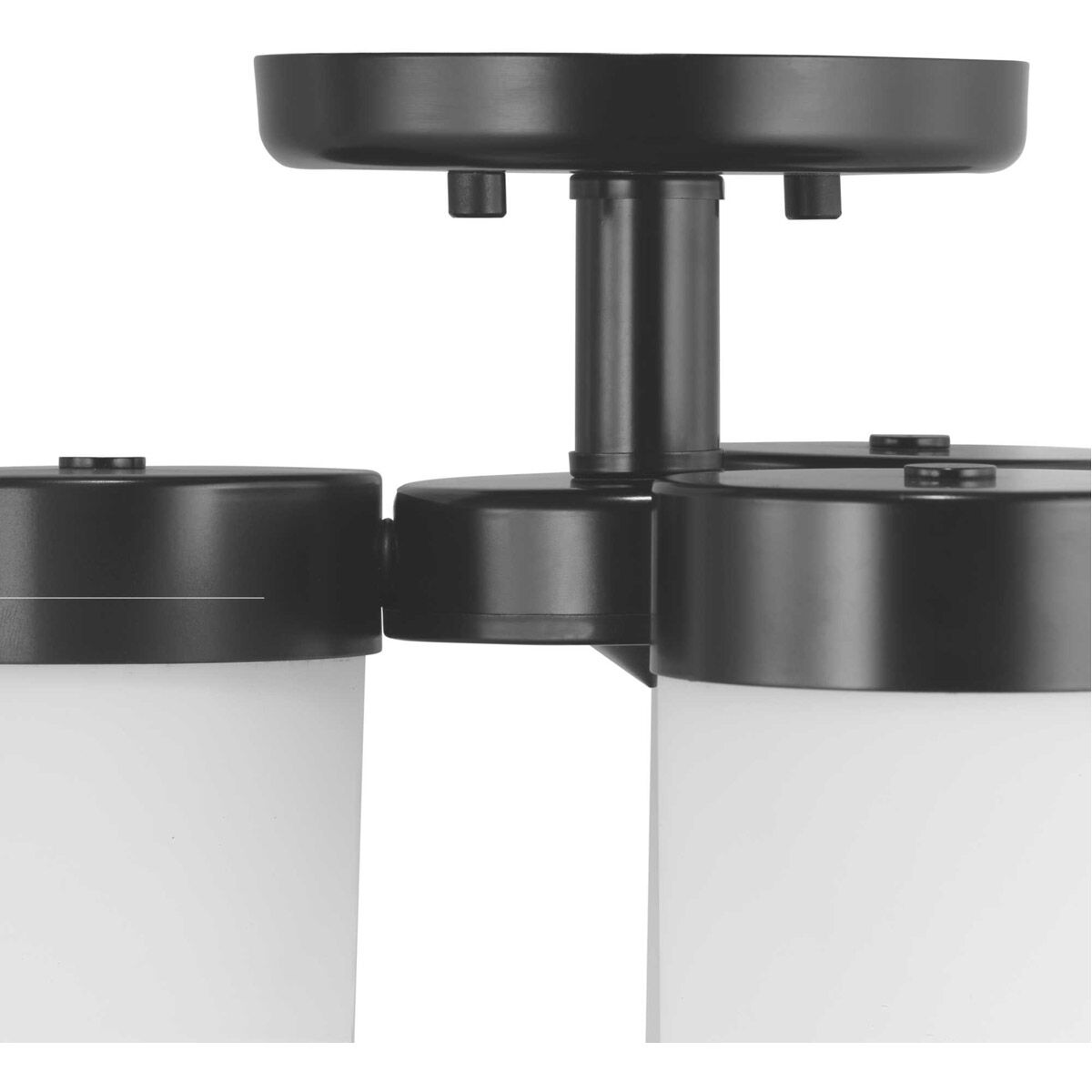 Elevate 3 Light 12 inch Matte Black Semi-Flush Mount Ceiling Light, Design Series