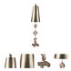 Fragment 40 inch 60.00 watt Silver Leaf And Umber Glaze Table Lamp Portable Light, Flambeau