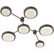 Iris LED 54.7 inch Flat Bronze with Matte Black Sconce & Flush Mount Wall Light, Hub and Spoke