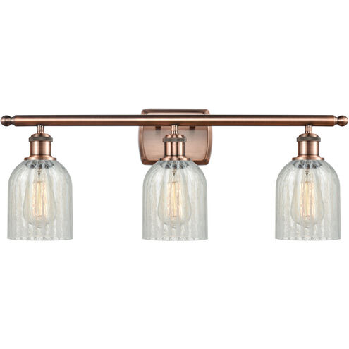 Ballston Caledonia 3 Light 26 inch Antique Copper Bath Vanity Light Wall Light in Mouchette Glass, Ballston