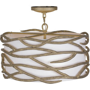 Branch Reality 4 Light 20 inch Textured Ashen Gold Semi Flush Mount Ceiling Light