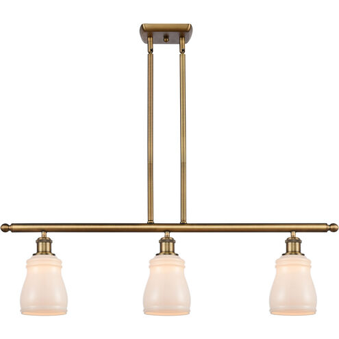 Ballston Ellery LED 36 inch Brushed Brass Island Light Ceiling Light in White Glass, Ballston
