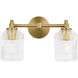 C&M by Chapman & Myers Barstow 2 Light 15 inch Burnished Brass Bath Vanity Wall Light