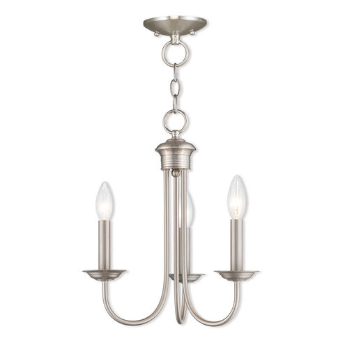 Estate 3 Light 14 inch Brushed Nickel Mini Chandelier Ceiling Light