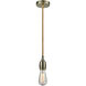 Chelsea Bare Bulb 1 Light 2 inch Antique Brass Mini Pendant Ceiling Light in Copper, Chelsea