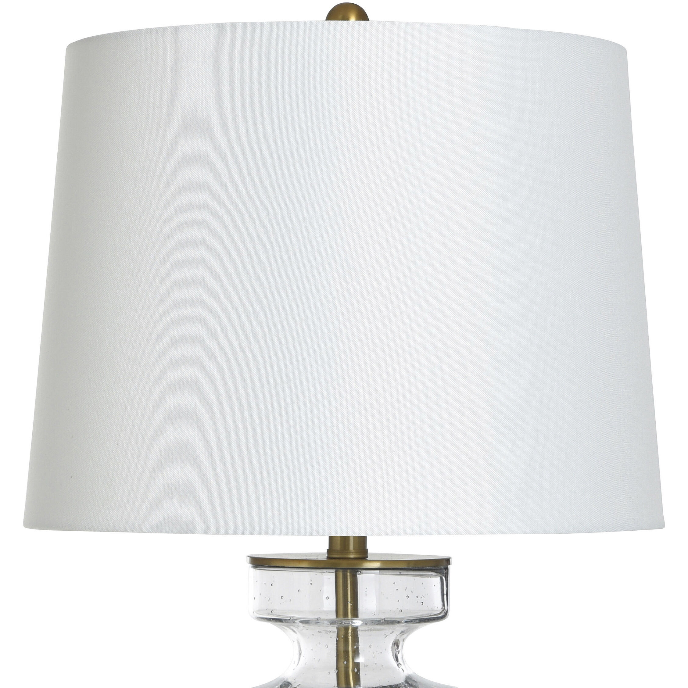 Cameron 30 inch 150 watt Clear Seeded and Gold and Off-White Table Lamp Portable Light