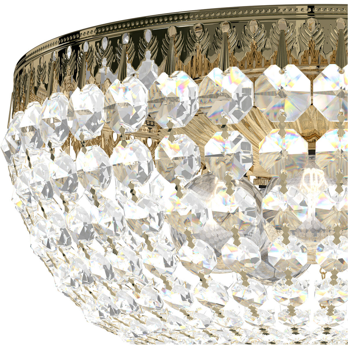 Schonbek 1564 211S Petit Crystal 5 Light Flush Mount Gold Clear Crystals from Swarovski