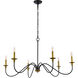 Rohan 6 Light 42 inch Brass and Black Chandelier Ceiling Light